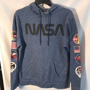 NASA Aldrin Family unisex size M blue hooded pullover